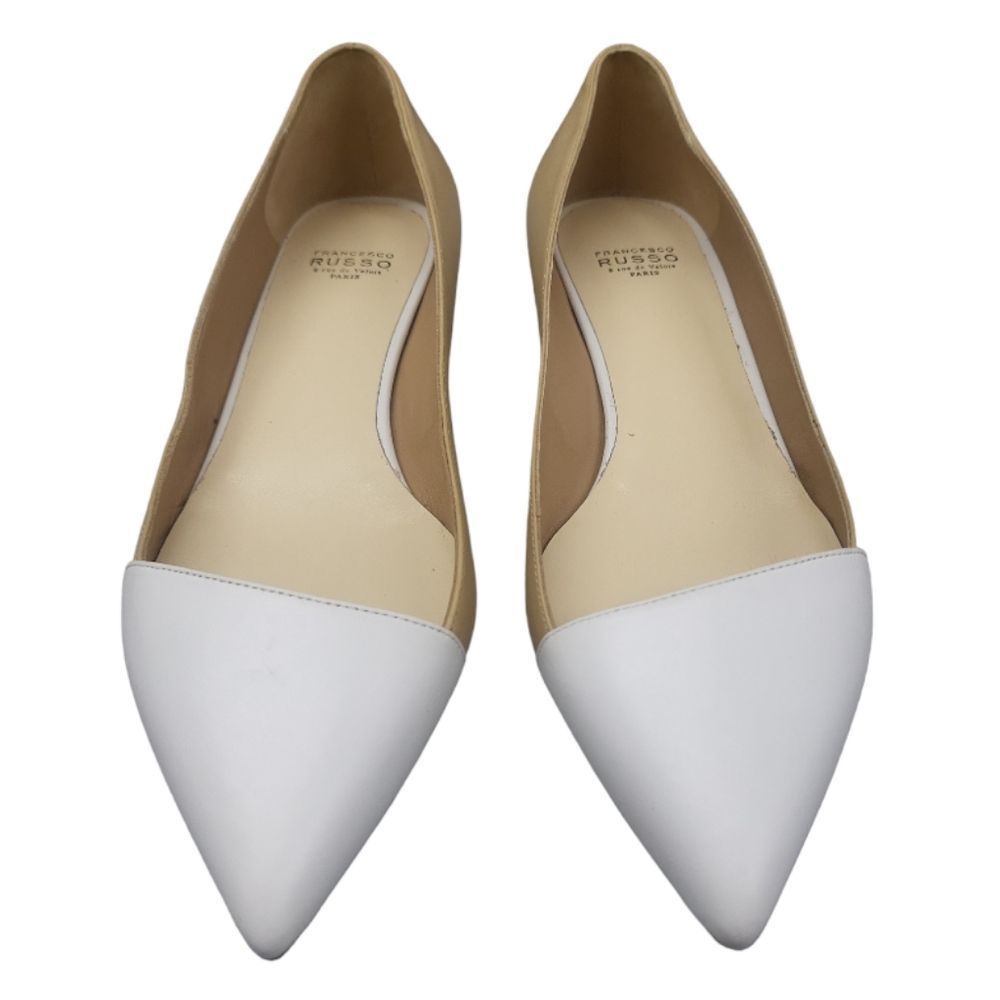 FRANCISCO RUSSO Beige/White Ballet Flats Size 39 - Picture 7 of 7